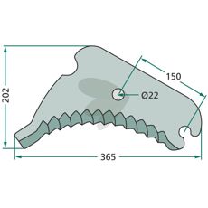 Kniv til rundballepresser, model 0982210100, for høj ydeevne.