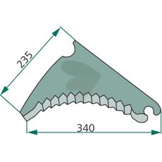 Kniv til rundballepresser, artikelnummer 982210500, sikrer kvalitetsballer gennem effektiv skæring.