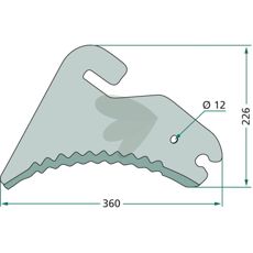 Kniv til rundballepresser, artikelnummer 982210400, pålidelig og effektiv skæreløsning.