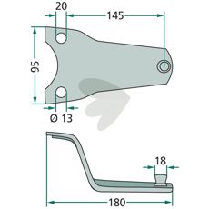 Knivholder 111210, en pålidelig del til landbrugsmaskiner og traktorer.