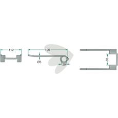 Pick-up pin af høj kvalitet fra New Holland, 190 mm lang.