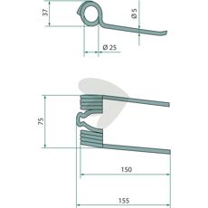 155 mm JF - Stoll pick-up pind til høj kvalitets indsamling.