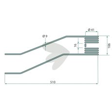 Sort pin til rive, holdbar og pålidelig til jordbearbejdning.