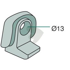Beslag Ø 13 mm, designet til effektiv montering og brug i landbrug.