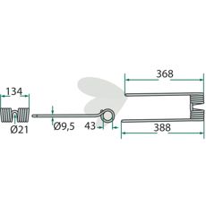 Pind til roterende rive i elfenben til effektiv rensning af jordoverflade.