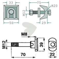M12 x 72 skrue, fremragende til stabilitet og holdbarhed i konstruktioner.
