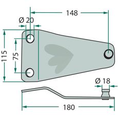 Knivholder 155177104, perfekt til alle typer af landbrugsmaskiner.
