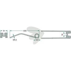 Fjederpinde Fella 600mm, ideel til effektiv strenlægning.