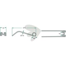 Rivepinne JF - Stoll, 575 mm, til præcision i landbruget.