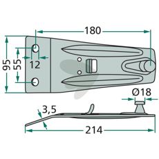 Kraftfuldt knivfæste 16500771, ideelt til landbrugsudstyr.