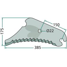 Kniv til rundballepresser, model 16518393, sikrer effektiv balning.