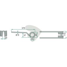 Riverpind Deutz Fahr 375 mm, ideel til Kverneland og Vicon udstyr.