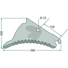 VF16613168 kniv med karbidbelægning, for øget holdbarhed og ydelse.