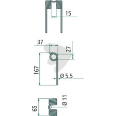 Fjederpinde med 4 vindinger, holdbar til effektiv pick-up brug.