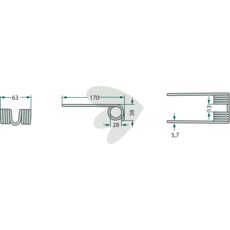 Alsidig Pick-up pind Kuhn 170 mm til forskellige landbrugsmaskiner.