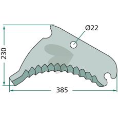 Højkvalitets kniv VF16651648 til rundballepresser, optimal ydeevne.