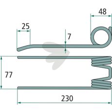 Kraftfuld Pick-up stift Kuhn 230 mm til effektiv materialoptagning.