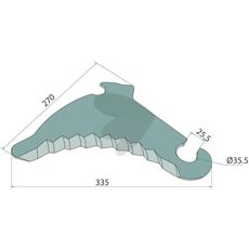 Kniv til rundballepresse, model 20061114.0, ideel til lav forsuring.