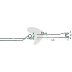 Indre 625 mm højre rivefinger fra Krone, optimal for effektiv høstning.
