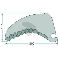 Rundballpresserkniv 275995.1, særligt udformet til effektiv ballning.