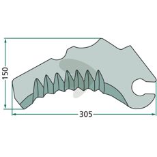 Kniv til rundballepresser 282732.0, effektivitet i hvert snit.