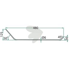 Pind Landsberg, 480mm lang, til brug med diverse landbrugsmaskiner.