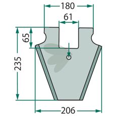 Kniv til snitvogn 434.125, skærer effektivt for alle typer afgrøder.
