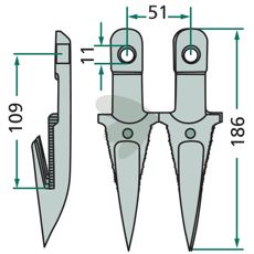 Dobbeltfinger mellemsnit, designet til præcision og effektivitet.