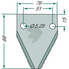 Tandet slåmaskine kniv med 3 mm tykkelse, perfekt til landbrug og klipning.