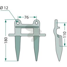 Dobbeltfinger med savet kniv øverst, optimeret til maskinens effektive drift.