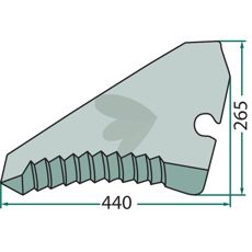 Højtydende kniv til snittevogn, sikrer effektiv skæring.