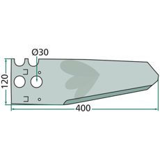 Kniv til snittevogn, designet til præcision i skæring og holdbarhed.