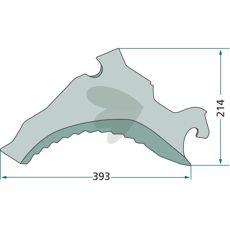 Kniv til rundballepresser, varenummer 653408314, optimerer skæring ved presning.
