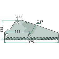 Kraftfuld kniv til snittevogn, perfekt til brug i landbrug og skovarbejde.