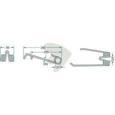 Riverstift venstre Lely 380 mm, højrevendende for optimeret ydeevne.