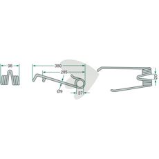 380 mm højre riverstift fra Lely, perfekt til professionel hæsning af afgrøder.
