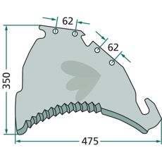 Kniv til snittevogn 41018500 for effektiv skæring af afgrøde ved landbrug.