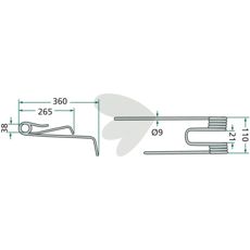 Fjederpinde til grå rotorvender, venstre, højreroterende, designet til effektiv drift.