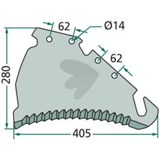 Kniv til skærevogn 41517500 der sikrer holdbar og præcis skæring.