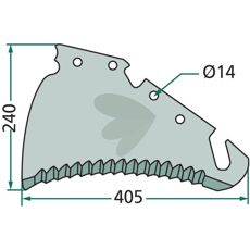 Kniv til skærevogn 41517501 tilbyder robust ydeevne til skærearbejde.