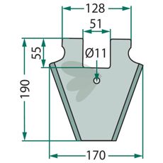 Kniv til snittevogn 433.102 garanterer holdbarhed og præcision ved skæring.