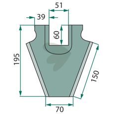 Kniv til snittevogn 433.0124, perfekt til effektiv skæring indenfor landbrug.