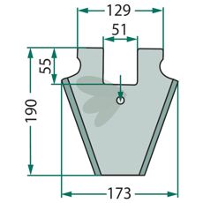 Kniv til snittevogn 433.999, ideel til effektivt at håndtere store afgrøder.