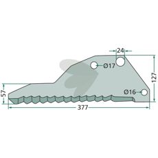 Kniv til snittevogn 434008, effektiv til både små og store skæreopgaver.