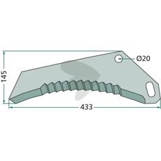 Kniv til snittevogn 434050, perfekt til effektiv skæring af afgrøder.