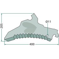 Kniv til snittevogn 434100, komponent af høj kvalitet til effektiv skæring.