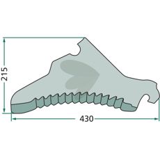 Kniv til snittevogn 434126, optimeret til at bære tunge laster.