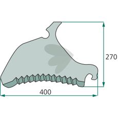 Kniv til snittevogn 434135, en robust del for snittevognens effektivitet.