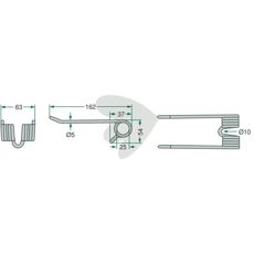 Højkvalitets pick-up stang fra Pöttinger, 162 mm til effektiv anvendelse.