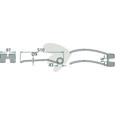 Fjederpinde til strenglægger, model 436.023, leverer toppræstation.